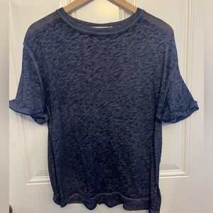 We The Free Navy Slub Knit Crew Neck Top SS Top Size Small